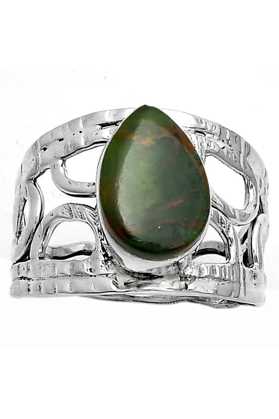 Natural Turkish Rainforest Chrysocolla 925 Silver Ring s.7 Jewelry R-1133 SDR174049