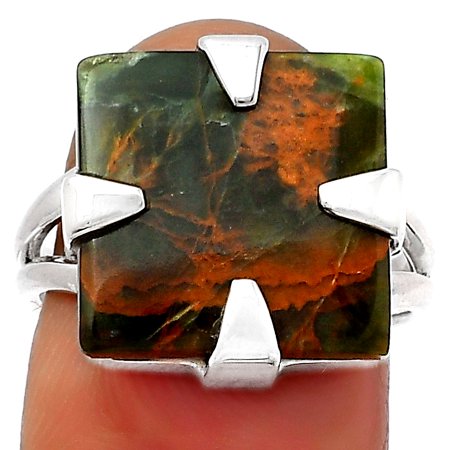 Natural Turkish Rainforest Chrysocolla 925 Silver Ring s.7 Jewelry R-1305 SDR157741