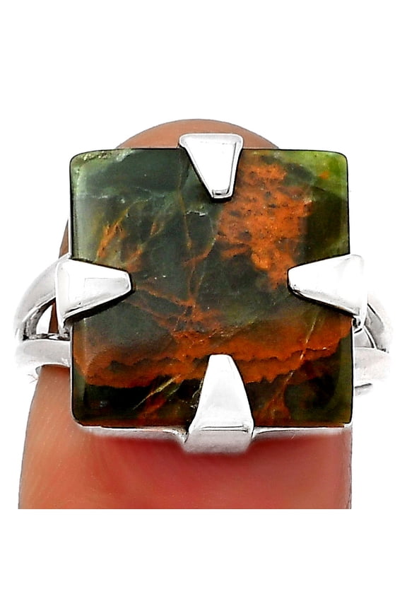 Natural Turkish Rainforest Chrysocolla 925 Silver Ring s.7 Jewelry R-1305 SDR157741