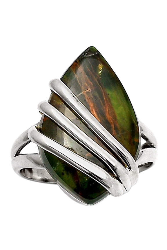 Natural Turkish Rainforest Chrysocolla 925 Silver Ring s.7 Jewelry R-1444 SDR167544