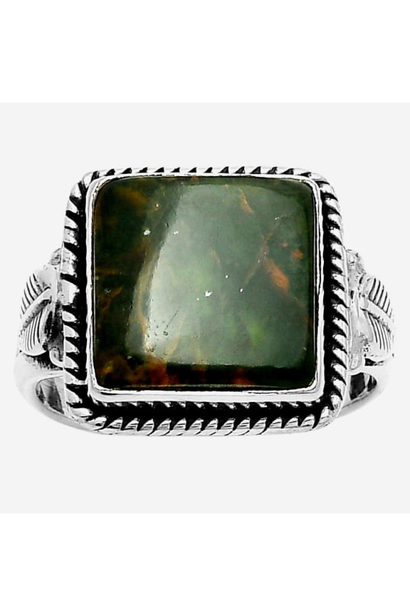 Natural Turkish Rainforest Chrysocolla 925 Silver Ring s.9 Jewelry R-1403 SDR162292