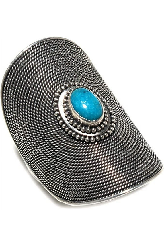 Natural Turquoise Gemstone Real 925 Sterling Silver Designer Finger Ring For Women Men, Modern Gothic Tribal Boho Style Unique Fashion Handmade Party Gift Jewelry
