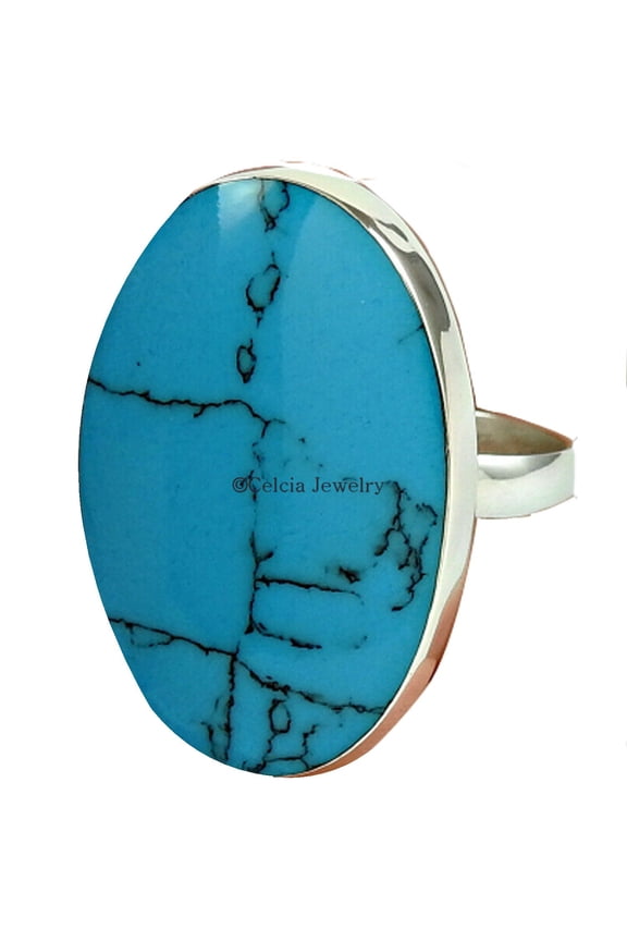 Natural Turquoise Healing Gemstone Ring, Pure 925k Sterling Silver Ring, Organic Ring, Exclusive Ring, Solitaire Ring, Proposal Ring, Ultimate Ring, Birthday Gifts For Women (turquoise, 7)