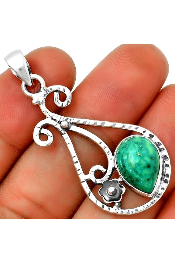 Natural Turquoise Magnesite 925 Sterling Silver Pendant Jewelry P-1714 SDP131875