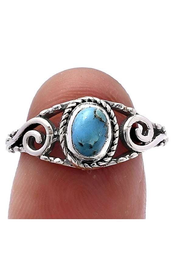 Natural Turquoise Morenci Mine 925 Sterling Silver Ring s.7 Jewelry R-1043 SDR220669