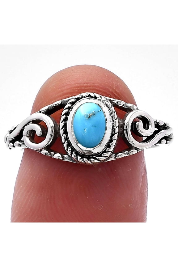 Natural Turquoise Morenci Mine 925 Sterling Silver Ring s.8 Jewelry R-1043 SDR220694