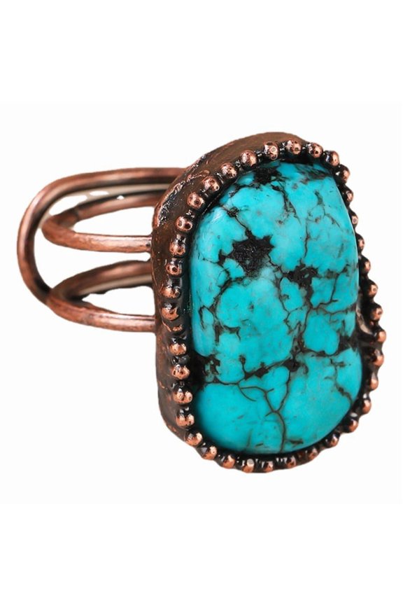 Natural Turquoise Ring Handcrafted Gemstone Jewelry for Halloween, Meditation, or Gift