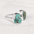 thumbnail image 1 of Natural Turquoise Ring, Rough Two Turquoise Ring, December Birthstone, Adjustable Ring, 925 Sterling Silver, Womens Ring, Christmas, Thanksgiving, Handmade, Statement Jewelry, Rough Gemstone Jewelry, 1 of 5