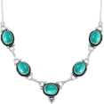 thumbnail image 1 of Natural Turquoise Silver Plated Handmade Necklace Vintage Bohemian Style Jewelry For Women, 1 of 6