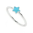 thumbnail image 1 of Natural Turquoise Star Shape Rings in Sterling Silver for Women, December Birthstone Jewelry for Her Birthday, Wedding Anniversary, Christmas, Mothers Day, 1 of 7