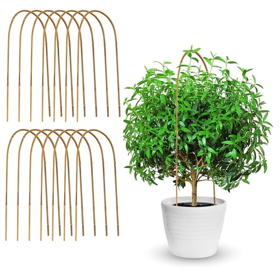 Natural U Hoops Bamboo Plants Trellis Tutuviw 10Pcs 16 in U-Shape Bamboo Trellis Plant Support U Loop Plant Stake Potted Plant Trellis for Climbing Plants Flowers,Outdoor Indoor Potted Plants