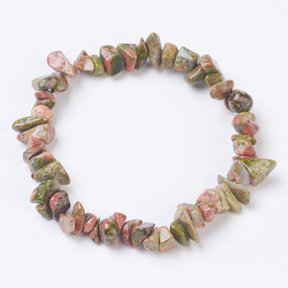 Natural Unakite Stretch Bracelets Nuggets 2-1/8 inch(5.5cm) DIY