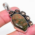 thumbnail image 1 of Natural Unakite, Topaz Gemstone 925 Sterling Silver Gift Pendant 2.05", 1 of 1