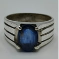 thumbnail image 1 of Natural Unheated and Untreated Sri lankan Blue Sapphire, Neelam Ring for Men and Women, 925 Sterling Silver Handmade Ring, For Her and Him, 1 of 3