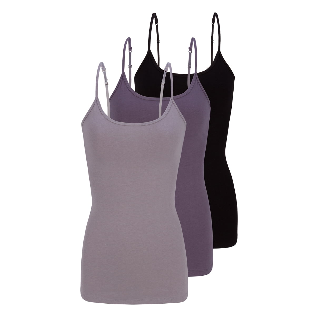 3 or 4 Pack: Active Basic Cami Tanks in Many Colors (Small, 4PK:  Wh/Oat/Mnt/Cor) at  Women's Clothing store