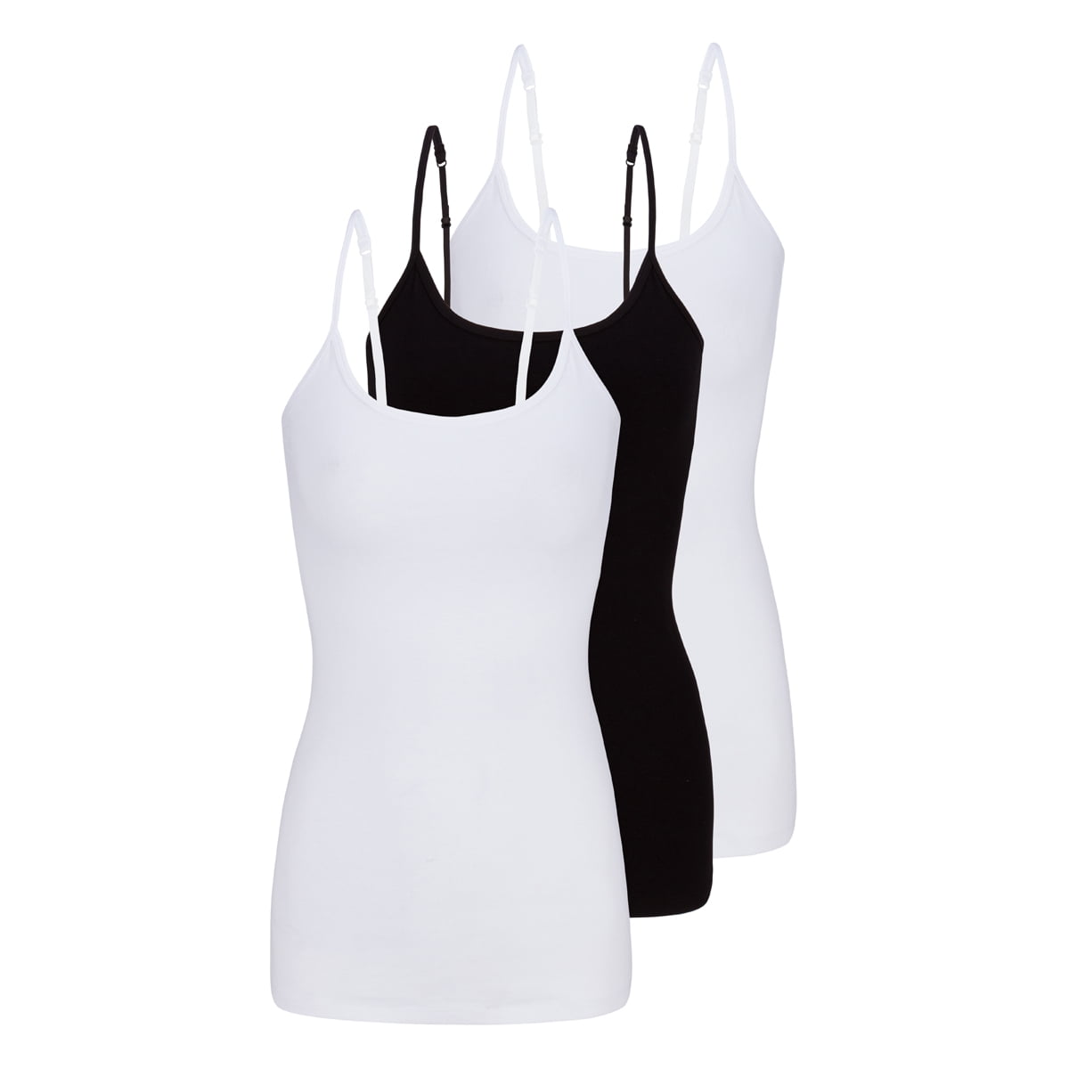 Natural Uniform Women's Camisole Cotton Stretch Slim-Fit Cami Soft and  Breathable Undershirt with Adjustable Strap Tank Top Multi Pack of 3  (White)