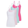 thumbnail image 1 of Natural Uniform Women's Camisole Cotton Stretch Undershirt with Adjustable Strap Tank Top 4 Pack (Hg, Pink, Aqua, Neon Pink) Large, 1 of 8