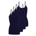 thumbnail image 1 of Natural Uniform Women's Camisole Cotton Stretch Undershirt with Adjustable Strap Tank Top 4 Pack (True Navy Blue) Medium, 1 of 2