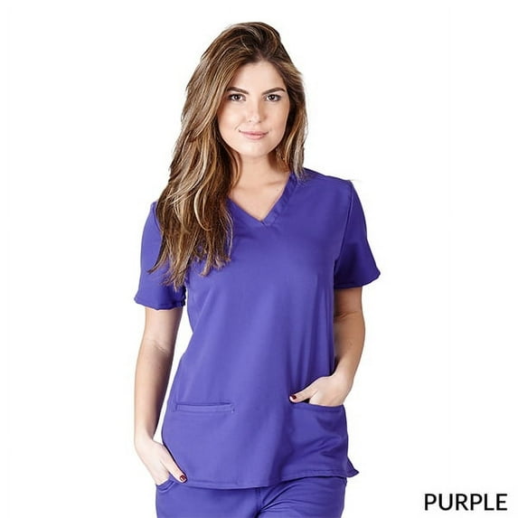 Natural Uniforms Junior Fit Super Soft Scrub Top, Medical Scrub Top, Premium Womans Junior Fit 2 Pocket 8119
