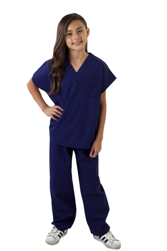 Kid's Unisex V-Neck Scrub Top & Elastic Scrub Pant Set
