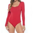 thumbnail image 1 of Natural Uniforms Long Sleeve Scoop Neck Body Suit--Breathable Cotton Stretch(Red, X-Large), 1 of 6