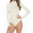 thumbnail image 1 of Natural Uniforms Long Sleeve Turtle Neck Body Suit-Breathable Cotton Stretch Leotard(Nude, Large), 1 of 6