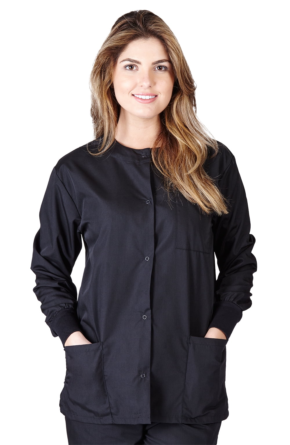 Natural Uniforms Medical Scrub Jacket G102 (Black, X-Large)