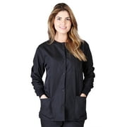 Natural Uniforms Medical Scrub Jacket G102 (Black, X-Large)