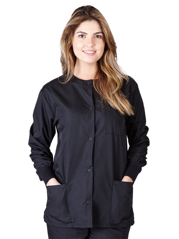 Medical Scrub Jacket G102 (Black, XX-Large)