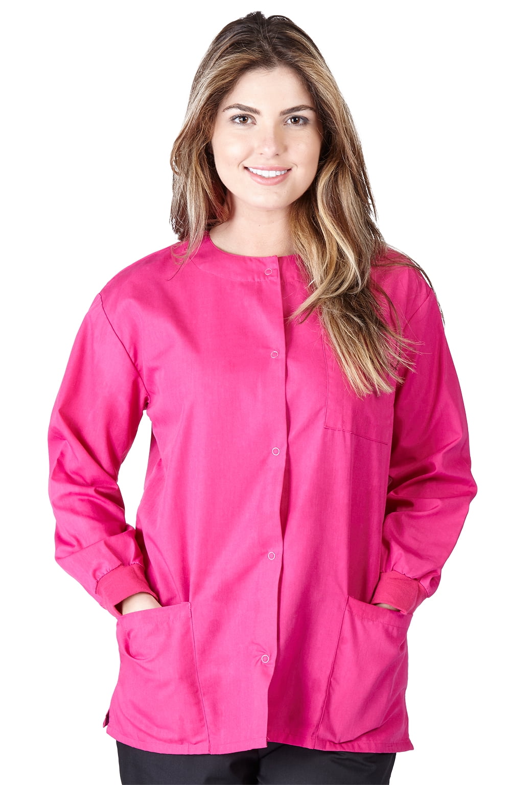 Natural Uniforms Medical Scrub Jacket G102 (Hot Pink, Medium