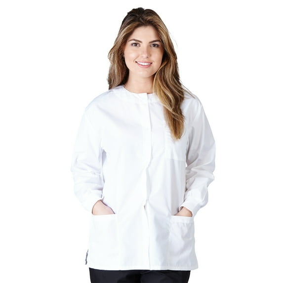 Natural Uniforms Medical Scrub Jacket G102 (White, XXX-Large)