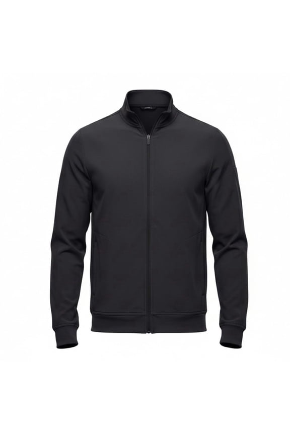 Mens Cool Stretch Zip Up Scrub Jacket (Black, 2X-Large)