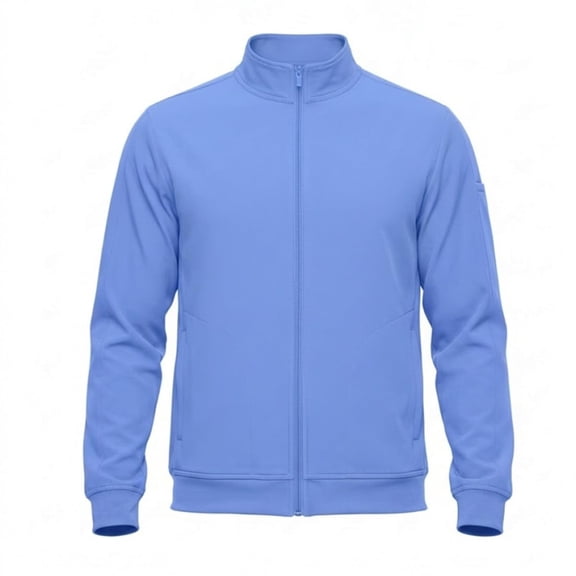 Natural Uniforms Mens Cool Stretch Zip Up Scrub Jacket (Ceil Blue, Medium)