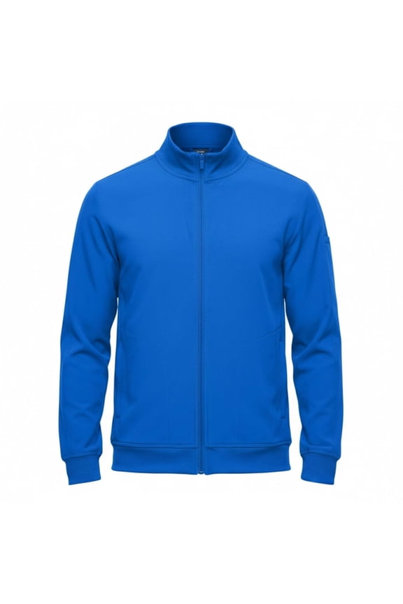 Mens Cool Stretch Zip Up Scrub Jacket (True Royal Blue, Medium)