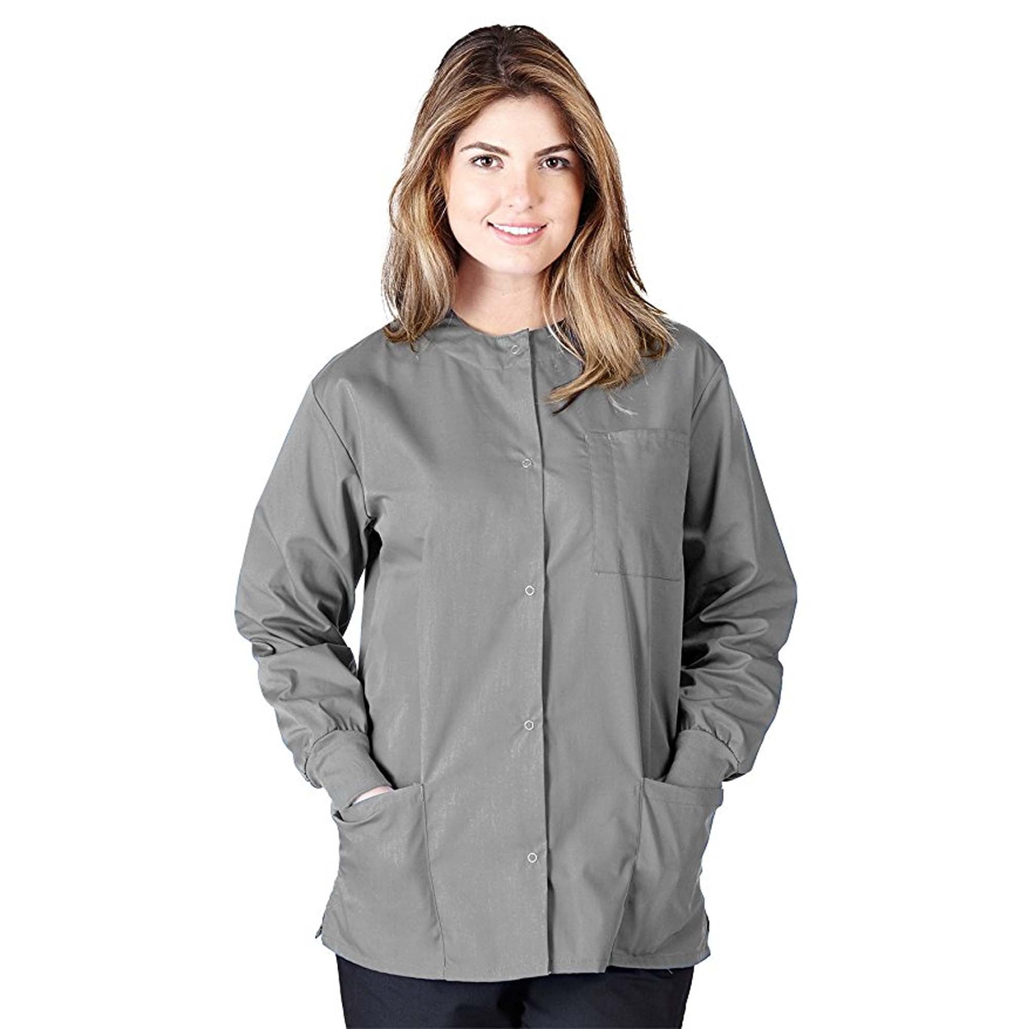 Natural Uniforms Women s Short Warm Up Scrub Jacket Cotton Polyester Blend XS 5XL Walmart