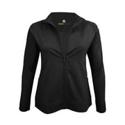 Natural Uniforms Scrub Vest Work Jacket Zip Up Sweaters for Women, Medium Black