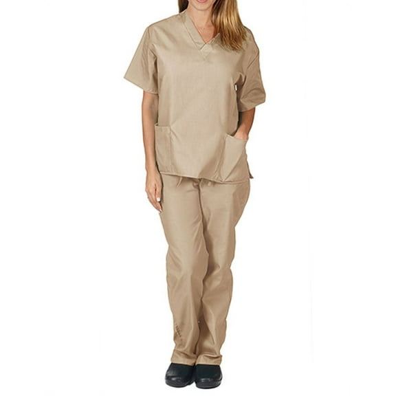 Natural Uniforms UNISEX SIX POCKET SOLID SCRUB SET - BP101