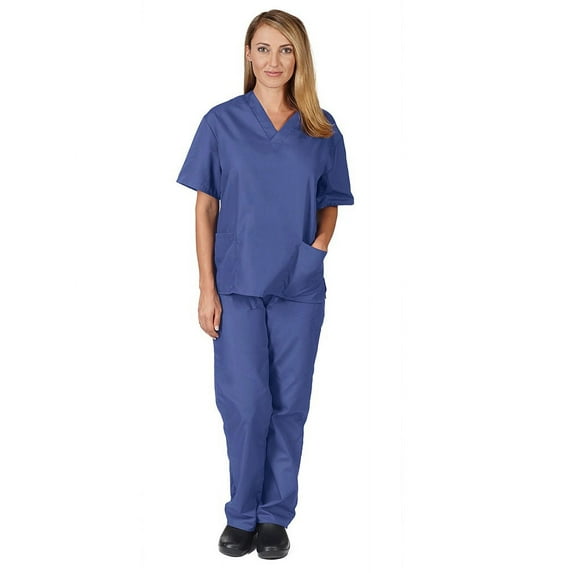 Natural Uniforms UNISEX SIX POCKET SOLID SCRUB SET - BP101
