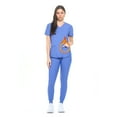 thumbnail image 1 of Natural Uniforms Ultra Stretch Womens Jogger Scrub Set (Ceil Blue, Small), 1 of 7