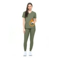 thumbnail image 1 of Natural Uniforms Ultra Stretch Womens Jogger Scrub Set (Olive, Large), 1 of 7