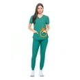 thumbnail image 1 of Natural Uniforms Ultra Stretch Womens Jogger Scrub Set (True Hunter Green, Small), 1 of 7