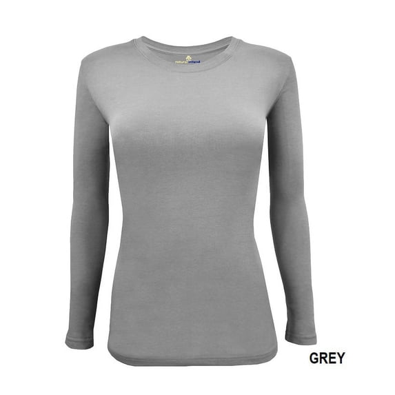 Natural Uniforms Under Scrub Tee Crew Neck Long Sleeve T-Shirt Underscrub Tee (Gray, 2X-Large)