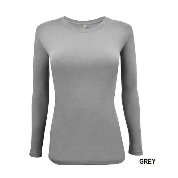 Natural Uniforms Under Scrub Tee Crew Neck Long Sleeve T-Shirt Underscrub Tee (Gray, X-Large)