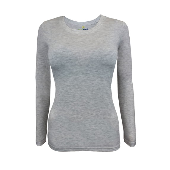 Natural Uniforms Under Scrub Tee Crew Neck Long Sleeve T-Shirt Underscrub Tee (Heather Charcoal, X-Large)
