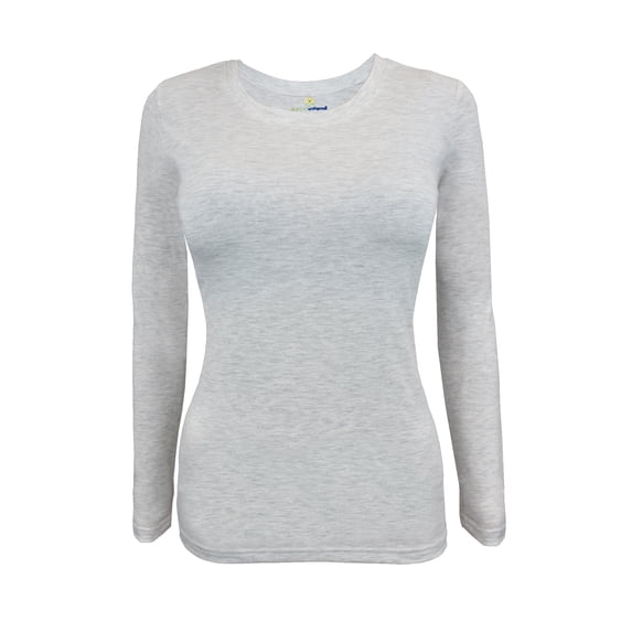 Natural Uniforms Under Scrub Tee Crew Neck Long Sleeve T-Shirt Underscrub Tee (Heather Gray, 3X-Large)