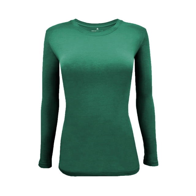 Natural Uniforms Under Scrub Tee Crew Neck Long Sleeve T-Shirt Underscrub Tee (Hunter Green, X-Large)