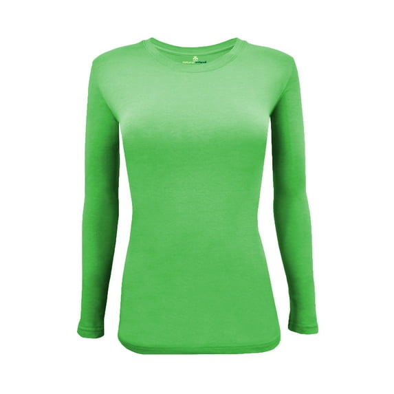 Natural Uniforms Under Scrub Tee Crew Neck Long Sleeve T-Shirt Underscrub Tee (Lime Green, 2X-Large)