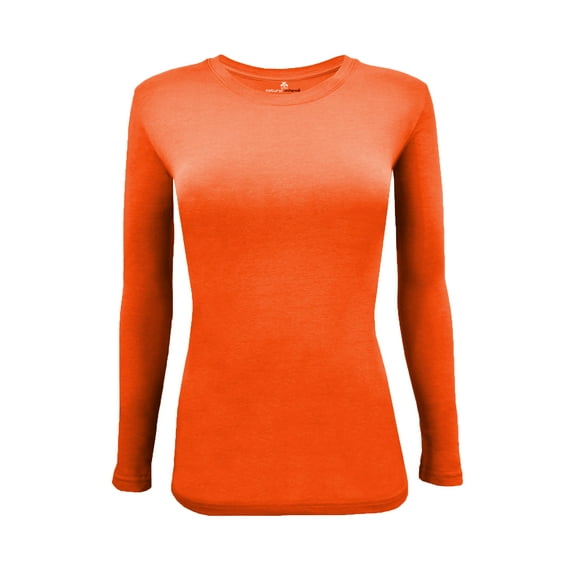 Natural Uniforms Under Scrub Tee Crew Neck Long Sleeve T-Shirt Underscrub Tee (Orange, 2X-Large)
