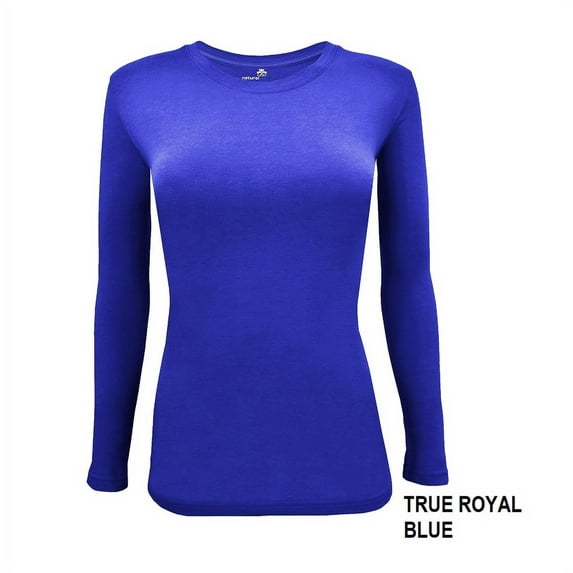 Natural Uniforms Under Scrub Tee Crew Neck Long Sleeve T-Shirt Underscrub Tee (True Royal Blue, 2X-Large)