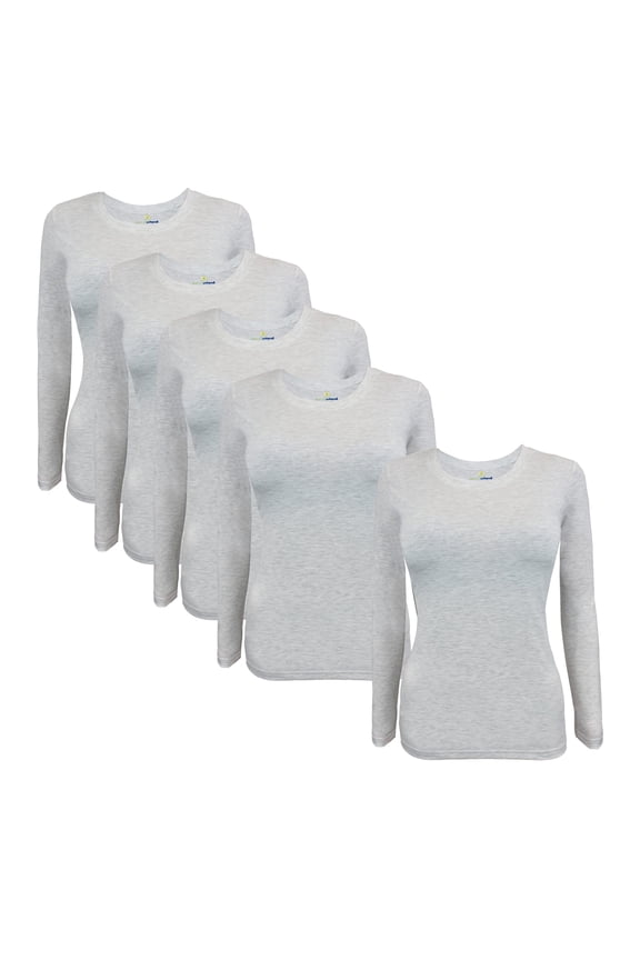 Under Scrub Tee Crew Neck Long Sleeve T-Shirt Underscrubs Tee Pack of 5